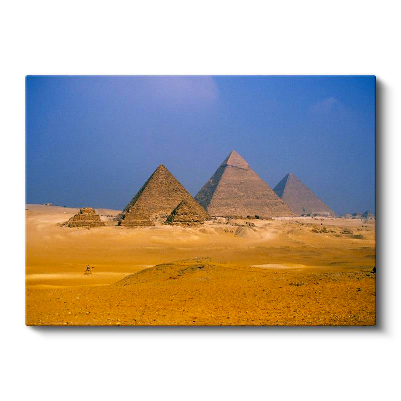 Yatay Kanvas Tablo Büyük Giza Piramitleri ve Çöl Manzarası Şehir Mimari Tablo Ev Ofis Duvar Dekoru