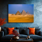 Yatay Kanvas Tablo Büyük Giza Piramitleri ve Çöl Manzarası Şehir Mimari Tablo Ev Ofis Duvar Dekoru