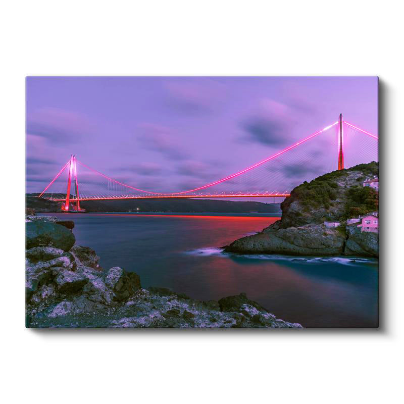 Yatay Kanvas Tablo İstanbul Yavuz Sultan Selim Köprüsü Şehir Mimari Tablo Ev Ofis Duvar Dekoru