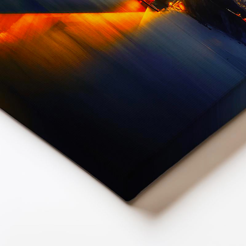 Yatay Kanvas Tablo Golden Gate Köprüsü Gece Trafiği Şehir Mimari Tablo Ev Ofis Duvar Dekoru