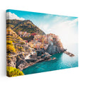 Yatay Kanvas Tablo Cinque Terre Kasabası Şehir Mimari Tablo Ev Ofis Duvar Dekoru