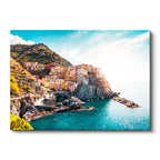 Yatay Kanvas Tablo Cinque Terre Kasabası Şehir Mimari Tablo Ev Ofis Duvar Dekoru