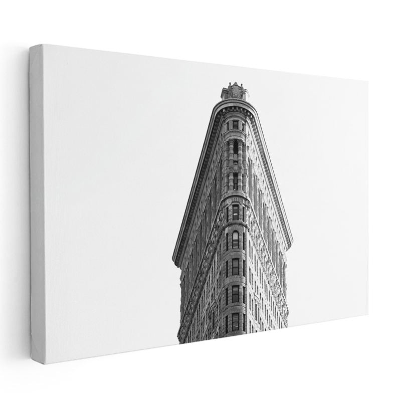 Yatay Kanvas Tablo Flatiron Binası Üst Cephe Şehir Mimari Tablo Ev Ofis Duvar Dekoru
