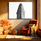 Yatay Kanvas Tablo Flatiron Binası Üst Cephe Şehir Mimari Tablo Ev Ofis Duvar Dekoru