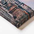 Yatay Kanvas Tablo Galata Kulesi ve Bulutlu Gökyüzü Şehir Mimari Tablo Ev Ofis Duvar Dekoru