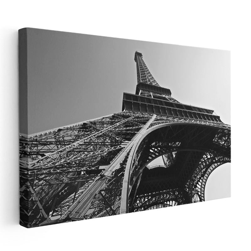 Yatay Kanvas Tablo Eyfel Kulesi Çelik Mimari Detay Şehir Mimari Tablo Ev Ofis Duvar Dekoru