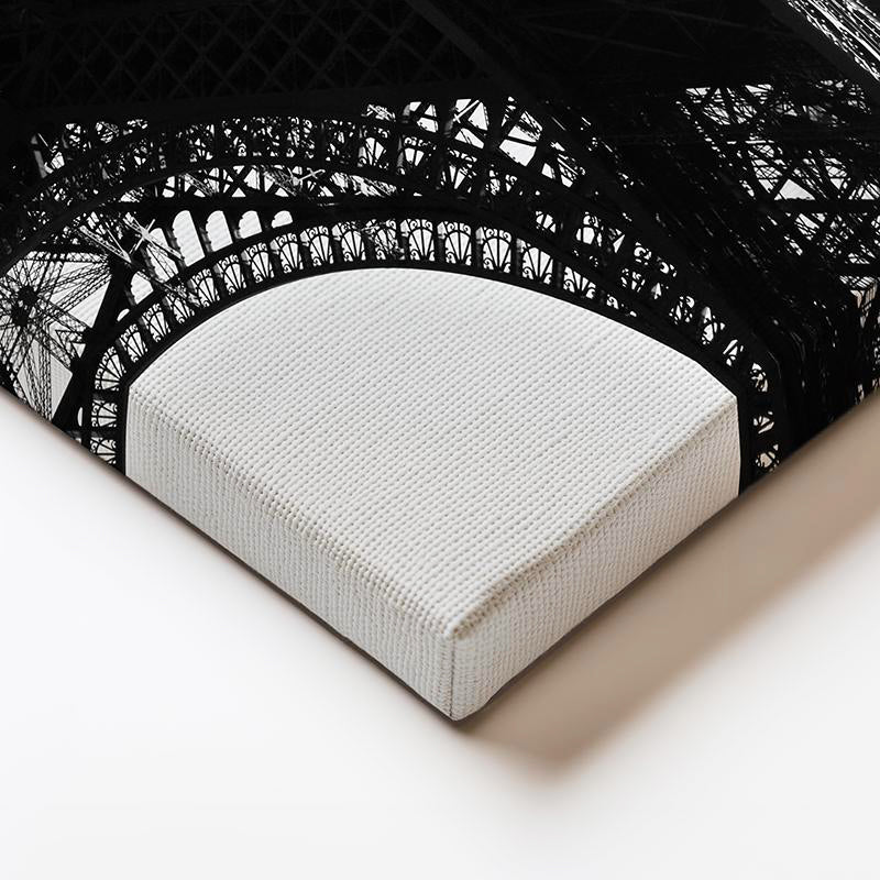 Yatay Kanvas Tablo Eyfel Kulesi Çelik Mimari Detay Şehir Mimari Tablo Ev Ofis Duvar Dekoru