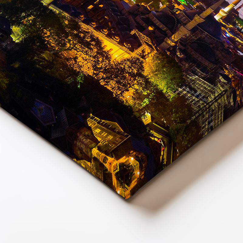 Yatay Kanvas Tablo Sultanahmet Meydanı ve Boğaz Manzarası Şehir Mimari Tablo Ev Ofis Duvar Dekoru