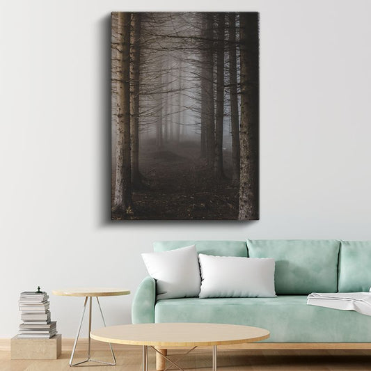 Sisli Orman - Ağaçlar Arasında Kaybolan Gizemli Patika Kanvas Tablo