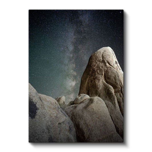 Samanyolu - Kayalıklar Üzerinde Yıldızlı Gece Kanvas Tablo