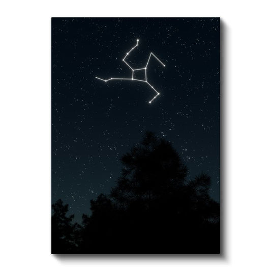 Yıldız Haritası - Gece Gökyüzünde Parlayan Takımyıldız Kanvas Tablo