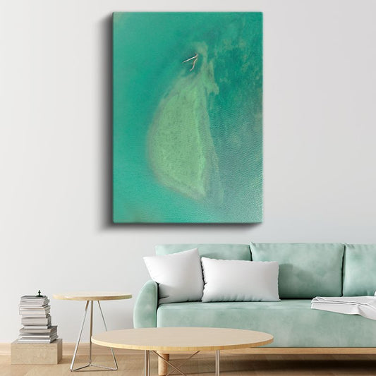 Turkuaz Deniz - Huzurlu Yüzücü Kanvas Tablo