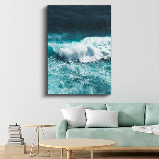 Turkuaz Dalgalar - Okyanusun Coşkulu Dansı Kanvas Tablo