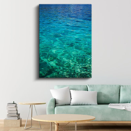 Turkuaz Deniz - Kristal Berraklığında Dalgalar Kanvas Tablo