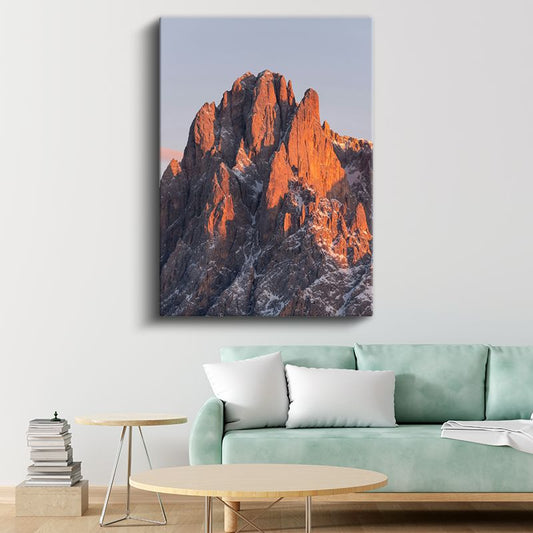Alev Dağları - Gün Batımında Kızıl Zirveler Kanvas Tablo