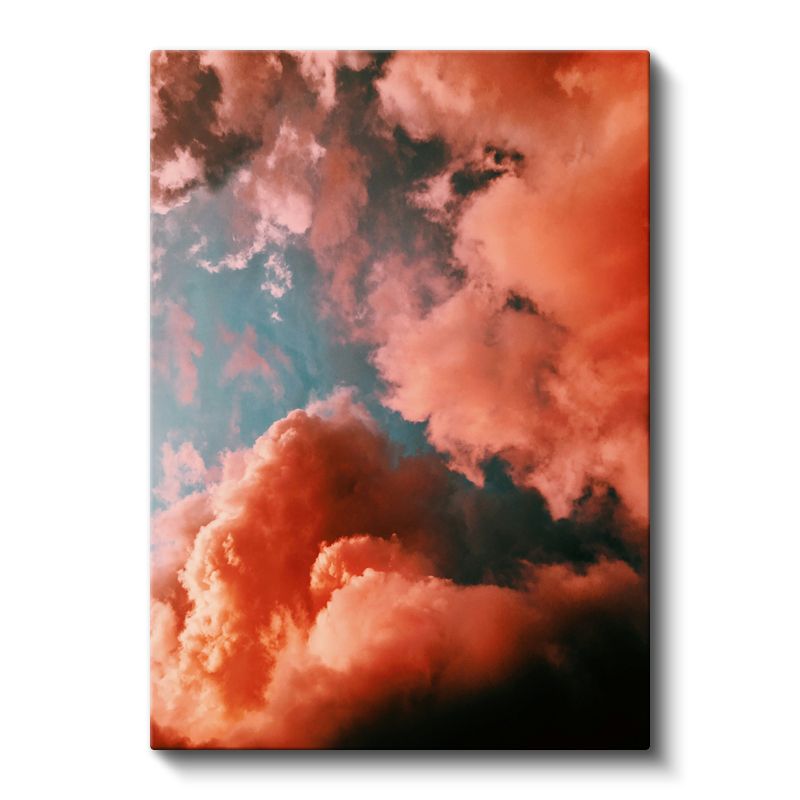 Alev Bulutları - Kızıl Gökyüzü Manzarası Kanvas Tablo
