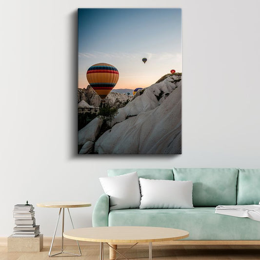 Sıcak Hava Balonları - Kapadokya Vadisi Manzarası Kanvas Tablo