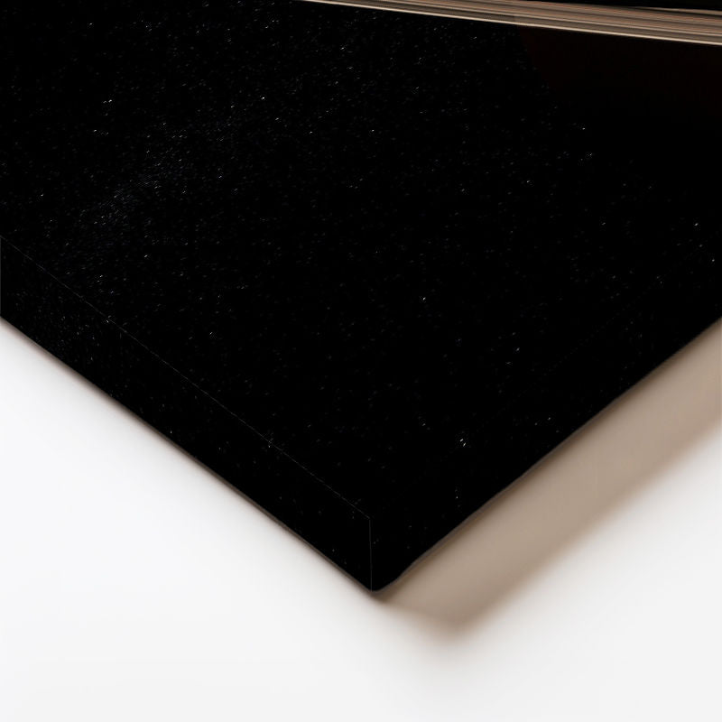 Dikey Kanvas Tablo Satürn Gezegeni Halkaları ve Uydusu Manzara Tablosu Ev Ofis Duvar Dekoru