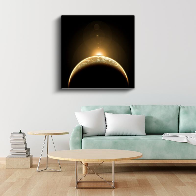 Altın Işık - Kozmik Gün Doğumu Kanvas Tablo