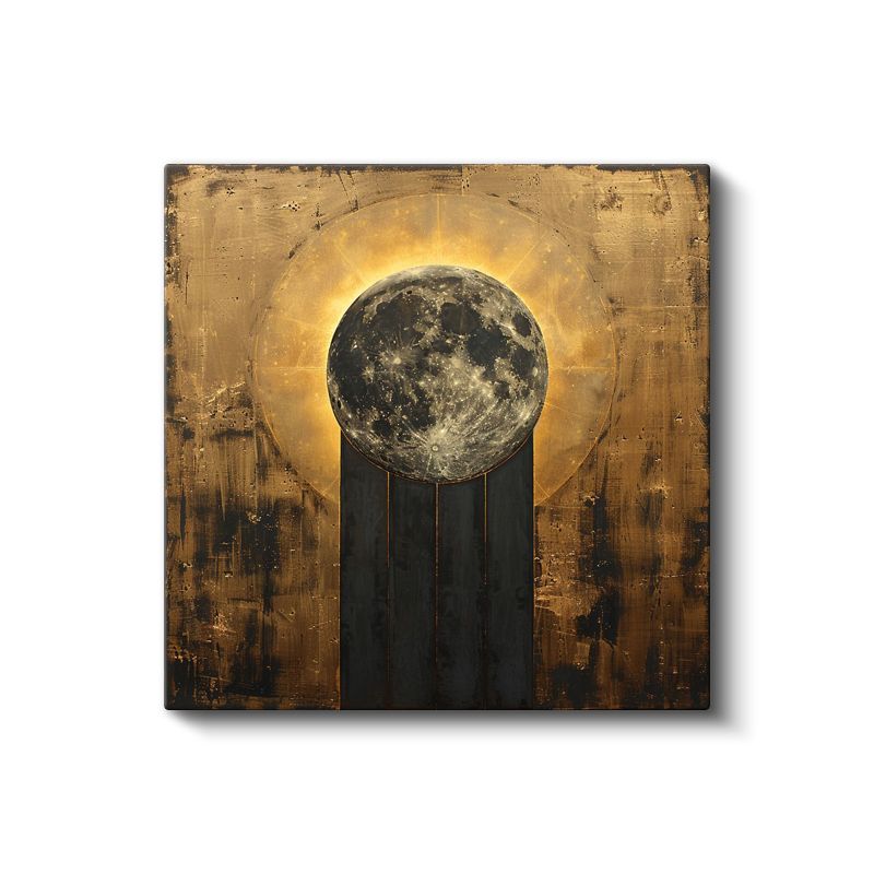Altın Ay - Mistik Göksel Işık Kanvas Tablo