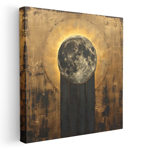 Altın Ay - Mistik Göksel Işık Kanvas Tablo