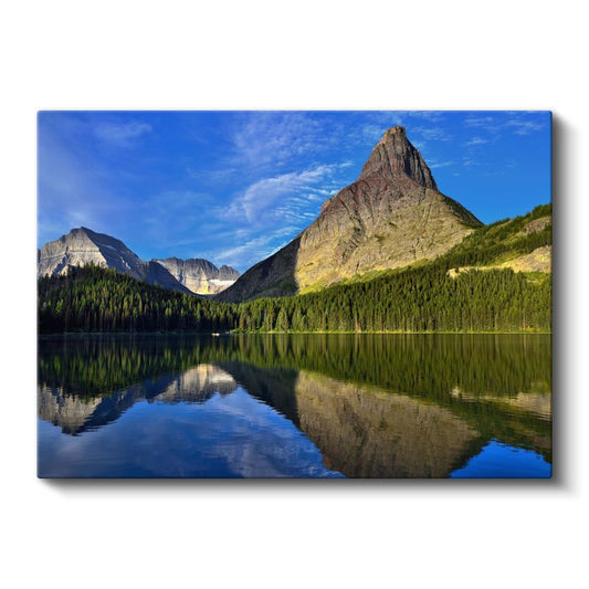 Sivri Dağ - Berrak Göl Yansıması Kanvas Tablo