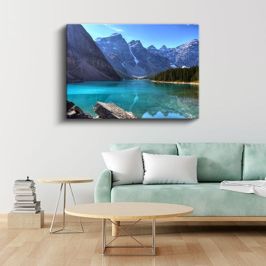 Turkuaz Göl - Karlı Dağların Arasında Saklı Cennet Kanvas Tablo