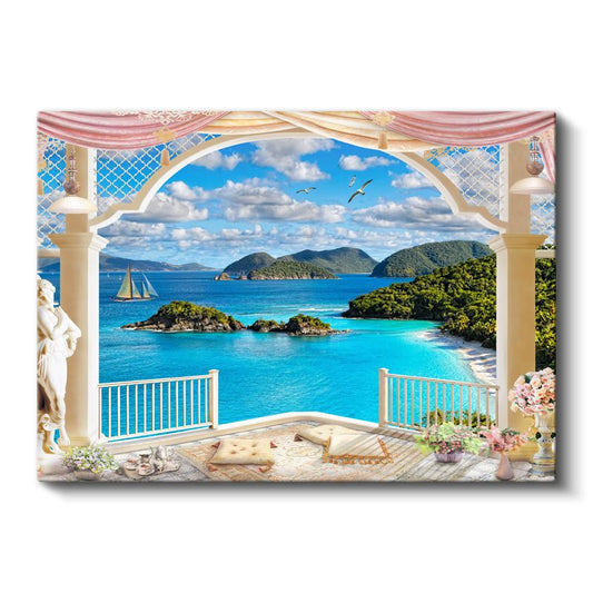 Turkuaz Koy - Adalar Manzarası Kanvas Tablo