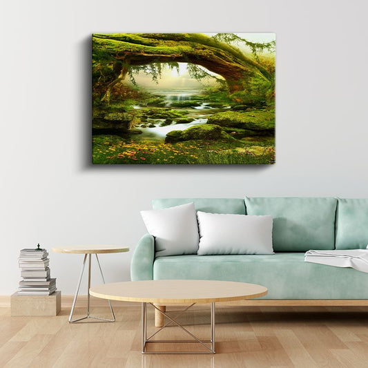 Yosun Köprü - Mistik Orman Deresi Kanvas Tablo