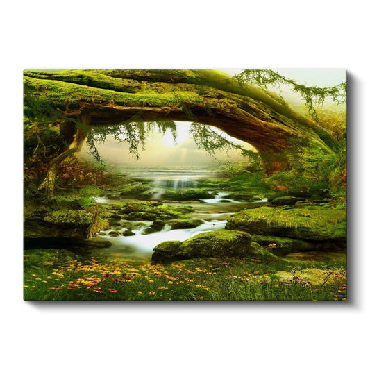 Yosun Köprü - Mistik Orman Deresi Kanvas Tablo
