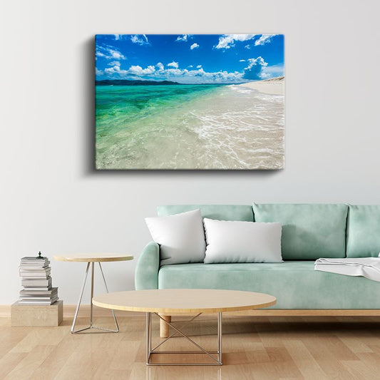 Turkuaz Sahil - Kristal Berraklığında Deniz Kanvas Tablo