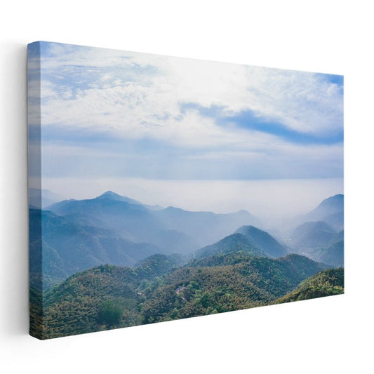 Sisli Dağlar - Mavi Tepeler ve Bulutlu Vadiler Kanvas Tablo