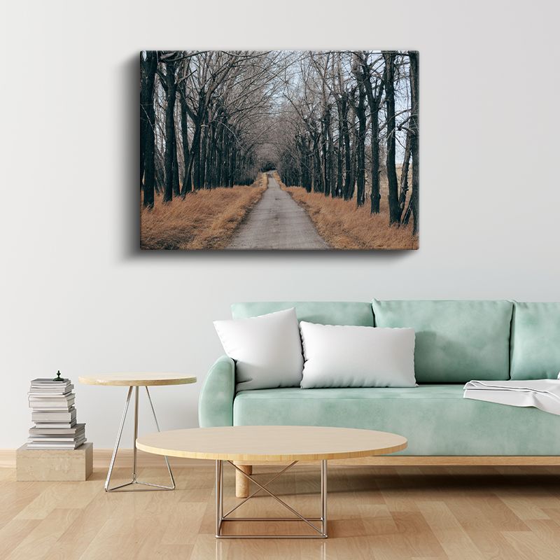 Ağaçlı Patika - Sonbaharın Huzur Veren Yolculuğu Kanvas Tablo