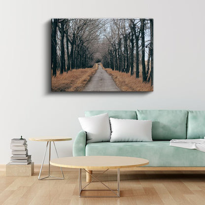 Ağaçlı Patika - Sonbaharın Huzur Veren Yolculuğu Kanvas Tablo