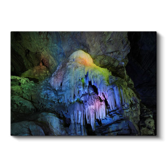 Yeraltı Cenneti - Renkli Sarkıt Dikitler Kanvas Tablo