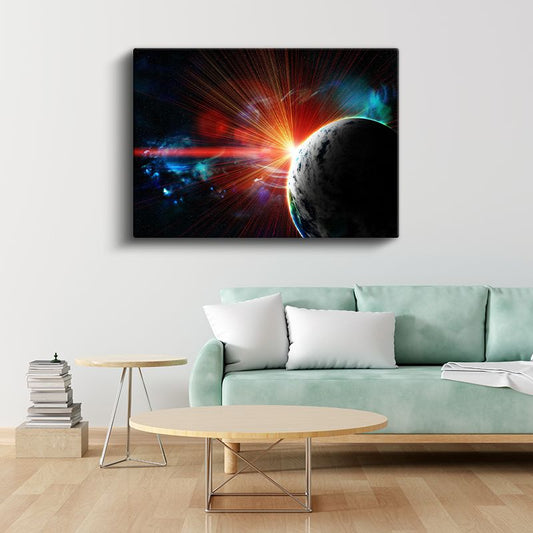 Uzay Işığı - Gezegen Doğuşu Kanvas Tablo