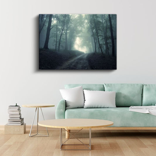 Sisli Orman - Gizemli Patikada Yalnız Yolculuk Kanvas Tablo