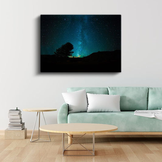 Samanyolu - Gecenin Derinliklerinde Yıldızların Dansı Kanvas Tablo