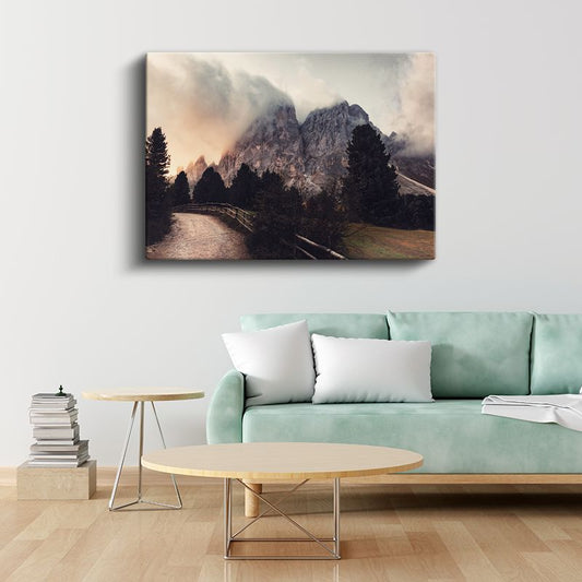 Sisli Dağlar - Orman Patikası Manzarası Kanvas Tablo