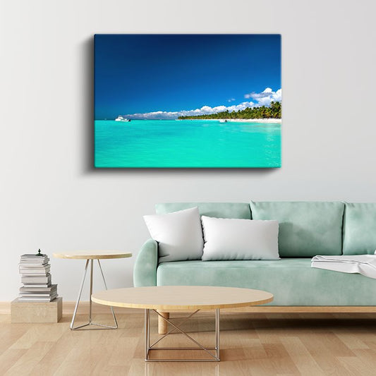 Turkuaz Cennet - Kristal Berraklığında Tropik Sahil Kanvas Tablo