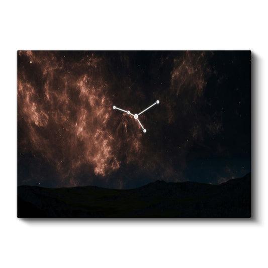 Yıldız Takımı - Gece Gökyüzünde Kozmik Bulutlar ve Yıldızlar Kanvas Tablo