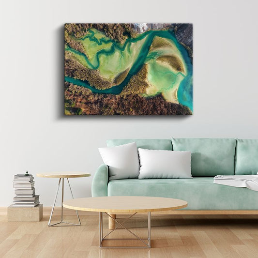 Zümrüt Nehir - Havadan Doğanın Sanat Eseri Kanvas Tablo