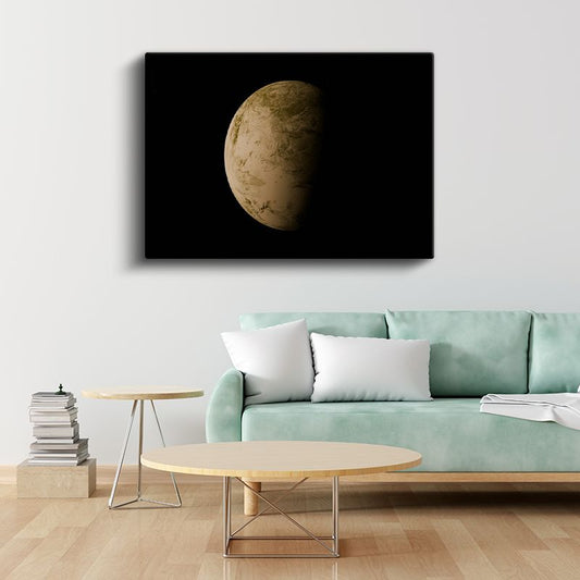 Altın Gezegen - Uzayın Derinliklerinden Görünüm Kanvas Tablo