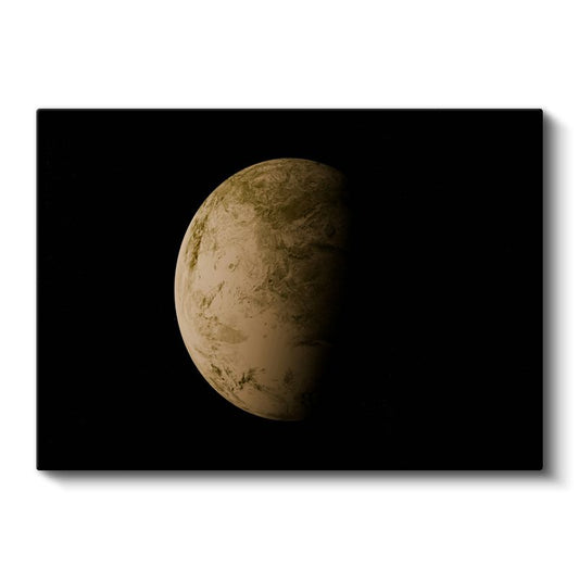 Altın Gezegen - Uzayın Derinliklerinden Görünüm Kanvas Tablo