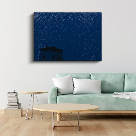 Yıldız İzleri - Gece Gökyüzünde Büyüleyici Döngüsel Işık Şöleni Kanvas Tablo