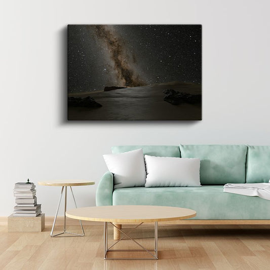 Samanyolu - Karanlık Gökyüzünde Parlayan Galaksi Kanvas Tablo