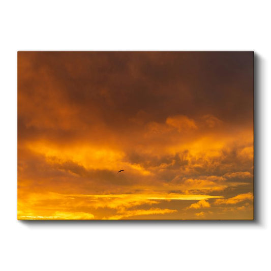 Alev Gökyüzü - Turuncu Tonlarda Büyüleyici Gün Batımı Kanvas Tablo