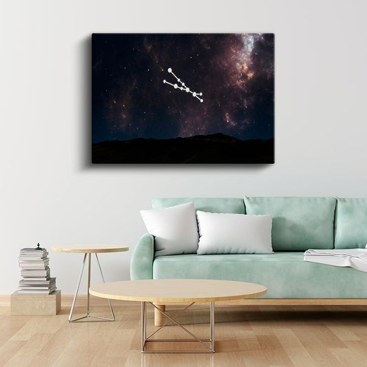 Takımyıldız - Gece Gökyüzünde Yıldız Haritası Kanvas Tablo