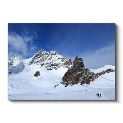 Alp Zirvesi - Karlı Dağlar ve Mavi Gökyüzü Kanvas Tablo
