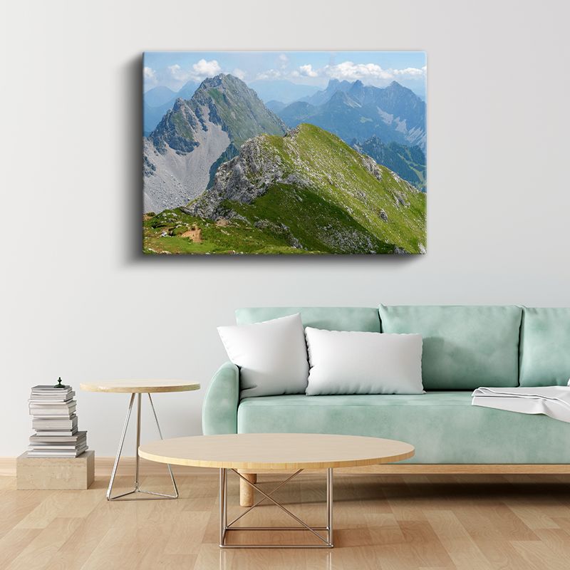 Alp Dağları - Yeşil Zirveler ve Görkemli Silsileler Kanvas Tablo